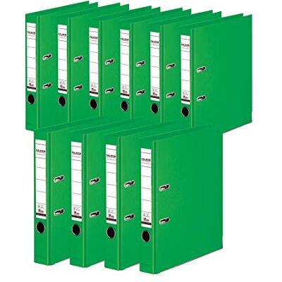 FALKEN Original 10er Pack Chromocolor Premium-Ordner. Made in Germany. Kunststoffbezug außen und innen 5 cm breit DIN A4 Pastell-Farbe hellgrün Ringordner Aktenordner Briefordner Büroordner FALKEN Original 10er Pack Chromocolor Premium-Ordner. Made in Germany. Kunststoffbezug außen und innen 5 cm breit DIN A4 Pastell-Farbe hellgrün Ringordner Aktenordner Briefordner Büroordner