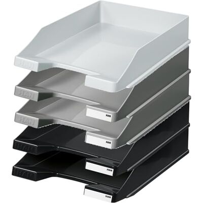 HAN Briefablage Klassik, 10 STÜCK Schreibtisch Organizer, Bürobedarf, Ablagefächer, Büromaterial, Briefkorb, Dokumentenablage, bis Format A4/C4, (Grautöne I, 10er Pack) HAN Briefablage Klassik, 10 STÜCK Schreibtisch Organizer, Bürobedarf, Ablagefächer, Büromaterial, Briefkorb, Dokumentenablage, bis Format A4/C4, (Grautöne I, 10er Pack)