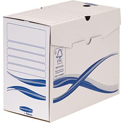 Bankers Box 4460302 Basic Archivschachtel, 150 x 250 x 325 mm, weiß/blau Bankers Box 4460302 Basic Archivschachtel, 150 x 250 x 325 mm, weiß/blau