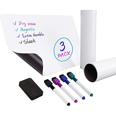 Amazon Magnetische, trocken abwischbare Whiteboard-Folie, 20,3 cm x 30,5 cm, 3 Stück, 1er-Pack, Weiß Amazon Magnetische, trocken abwischbare Whiteboard-Folie, 20,3 cm x 30,5 cm, 3 Stück, 1er-Pack, Weiß
