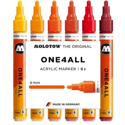 Molotow One4All 227HS Acryl Marker Hot Set, 6 Stück sortiert Molotow One4All 227HS Acryl Marker Hot Set, 6 Stück sortiert