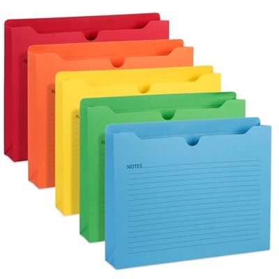 Blue Summit Supplies Blue Summit Aktenhüllen, liniert für Notizen, Briefgröße, 5,1 cm Erweiterung, obere Registerkarte, verschiedene Farben, 25 Stück Blue Summit Supplies Blue Summit Aktenhüllen, liniert für Notizen, Briefgröße, 5,1 cm Erweiterung, obere Registerkarte, verschiedene Farben, 25 Stück