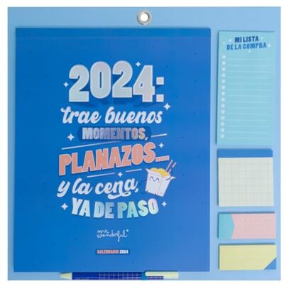 Mr. Wonderful Mr.Wonderful Magnetischer Wandkalender 2024, blau, bringt gute Momente, Pläne… und Abendessen, schon übrigens, 34 x 35 x 0,5 Mr. Wonderful Mr.Wonderful Magnetischer Wandkalender 2024, blau, bringt gute Momente, Pläne… und Abendessen, schon übrigens, 34 x 35 x 0,5