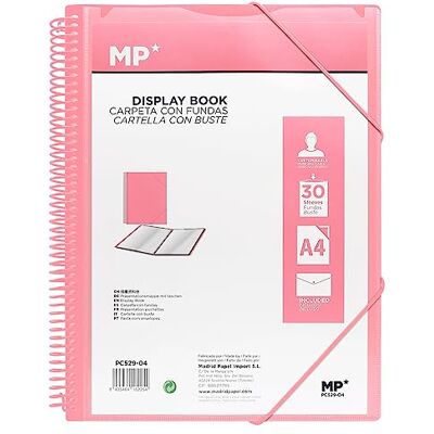 MP , Mappe mit 30 Hüllen, Gummiband, transparente Hüllen, enthält einen Ordner mit Umschlag mit Knopf, für akademische Zwecke, Büro, Rosa MP , Mappe mit 30 Hüllen, Gummiband, transparente Hüllen, enthält einen Ordner mit Umschlag mit Knopf, für akademische Zwecke, Büro, Rosa