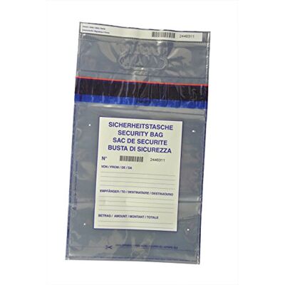 Litfax 500 x Münzgeldtaschen: ca.: 255 x 360 + 70 mm Griffzone + 20 mm Bon, transparent, Druck: " von, Empfänger, Betrag Litfax 500 x Münzgeldtaschen: ca.: 255 x 360 + 70 mm Griffzone + 20 mm Bon, transparent, Druck: " von, Empfänger, Betrag