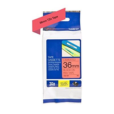 Brother Original P-touch Schriftband TZe-461 36 mm, schwarz auf rot (kompatibel mit P-touch P3600, P9600, P9700PC, P9800PCN), Klein Brother Original P-touch Schriftband TZe-461 36 mm, schwarz auf rot (kompatibel mit P-touch P3600, P9600, P9700PC, P9800PCN), Klein