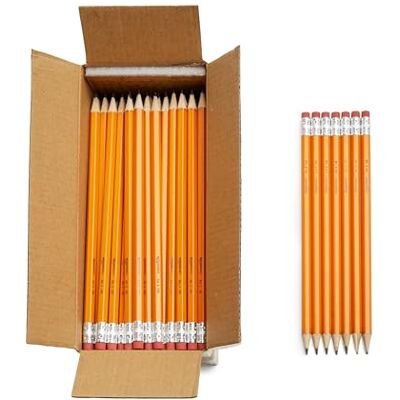 Amazon Graphit-HB-2-Bleistifte mit Holzschaft, vorgespitzt, nicht schmierende Radierspitze, Schule, 150er-Pack Amazon Graphit-HB-2-Bleistifte mit Holzschaft, vorgespitzt, nicht schmierende Radierspitze, Schule, 150er-Pack