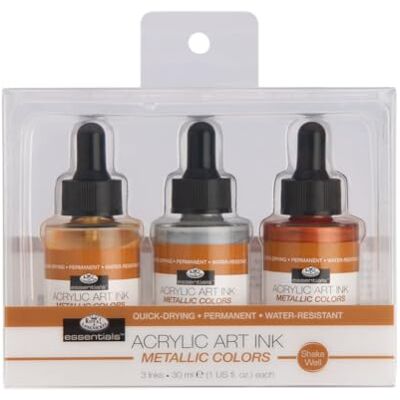 Royal & Langnickel Royal Langnickel Acryl-Tinte, 3 Farben, metallisch Royal & Langnickel Royal Langnickel Acryl-Tinte, 3 Farben, metallisch