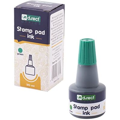 D.RECT Stempelfarbe zum Nachfüllen für alle Gängigen Stempelkissen Wasserbasierende Grün 30ml 12 Stück D.RECT Stempelfarbe zum Nachfüllen für alle Gängigen Stempelkissen Wasserbasierende Grün 30ml 12 Stück
