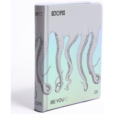 BE YOU Octopus Small, Schülerkalender 2024-2025, 12 Monate Datum, Format Easy 12,5 cm x 16,5 cm, Tagebuch mit Aufkleber und Lesezeichen, Farbe Weiß BE YOU Octopus Small, Schülerkalender 2024-2025, 12 Monate Datum, Format Easy 12,5 cm x 16,5 cm, Tagebuch mit Aufkleber und Lesezeichen, Farbe Weiß