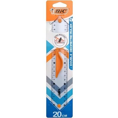 BIC Lineal 20 cm – robuster halbstarrer Kunststoff – 1 Stück BIC Lineal 20 cm – robuster halbstarrer Kunststoff – 1 Stück