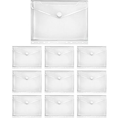 VELOFLEX A534510 Dokumentenhülle Crystal, 10 Stück, DIN A5, Dokumententasche mit Klettverschluss, PP, transparent VELOFLEX A534510 Dokumentenhülle Crystal, 10 Stück, DIN A5, Dokumententasche mit Klettverschluss, PP, transparent