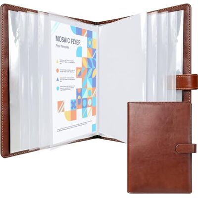 NEWYES Dokumentenmappe A4 mit 30 Klarsichthüllen – Wasserabweisende Präsentationsmappe aus Kunstleder, ideal für Büro, Geschäftsreisen & als Geschenk für Männer – Braun NEWYES Dokumentenmappe A4 mit 30 Klarsichthüllen – Wasserabweisende Präsentationsmappe aus Kunstleder, ideal für Büro, Geschäftsreisen & als Geschenk für Männer – Braun