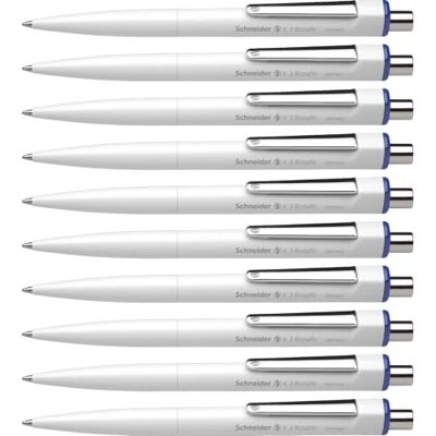 Schneider K 3 Biosafe Kugelschreiber (Strichstärke M, dokumentenechte Mine Schreibfarbe: blau, Made in Germany) 10er Packung Schneider K 3 Biosafe Kugelschreiber (Strichstärke M, dokumentenechte Mine Schreibfarbe: blau, Made in Germany) 10er Packung