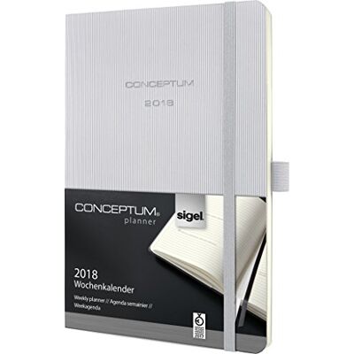 Sigel C1830 Wochenkalender 2018, ca. A5, Softcover, hellgrau, CONCEPTUM viele Modelle Sigel C1830 Wochenkalender 2018, ca. A5, Softcover, hellgrau, CONCEPTUM viele Modelle