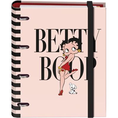 DOHE Betty Boop Ordner mit 4 Ringen, 100 Blatt, A4, Gummiverschluss, 4 farbige Trennblätter, Dokumententasche, Papier 90 g/m², Kompressor, Schulmaterial DOHE Betty Boop Ordner mit 4 Ringen, 100 Blatt, A4, Gummiverschluss, 4 farbige Trennblätter, Dokumententasche, Papier 90 g/m², Kompressor, Schulmaterial