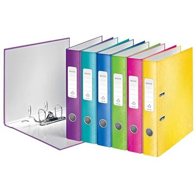 Leitz Qualitäts-Ordner 180°, 10er Pack, A4, 5 cm Rückenbreite, laminierte Graupappe, Farblich sortiert, WOW Serie, Design kann variieren, 10061099 Leitz Qualitäts-Ordner 180°, 10er Pack, A4, 5 cm Rückenbreite, laminierte Graupappe, Farblich sortiert, WOW Serie, Design kann variieren, 10061099