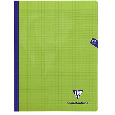 Clairefontaine 359341C Heft / Notizbuch Mimesys mit Fadenbindung, DIN A4+ 24x32 cm, 96 Blatt 90g, französische Lineatur, Einband aus PP, Grün, 1 Stück Clairefontaine 359341C Heft / Notizbuch Mimesys mit Fadenbindung, DIN A4+ 24x32 cm, 96 Blatt 90g, französische Lineatur, Einband aus PP, Grün, 1 Stück