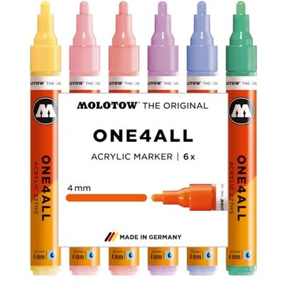 Molotow One4All 227HS Acryl Marker Pastel Classic Set, 6 Stück sortiert Molotow One4All 227HS Acryl Marker Pastel Classic Set, 6 Stück sortiert