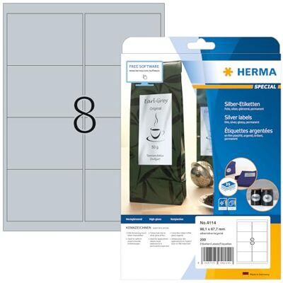 HERMA 4114 Wetterfeste Silberetiketten - Etiketten HERMA 4114 Wetterfeste Silberetiketten - Etiketten