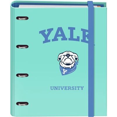 DOHE Ordner mit Nachfüllpack 4-Ring-Ordner, A4 (28x32 cm), 100 karierte Blätter 5x5 mm, 4 bunte Trennblätter, Tasche für zusätzlichen Stauraum und Gummibandverschluss Yale University Dog DOHE Ordner mit Nachfüllpack 4-Ring-Ordner, A4 (28x32 cm), 100 karierte Blätter 5x5 mm, 4 bunte Trennblätter, Tasche für zusätzlichen Stauraum und Gummibandverschluss Yale University Dog