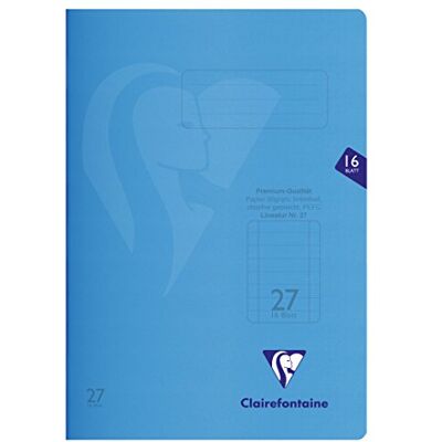 Clairefontaine 323227C Packung mit 25 Heften S´coolbook, ideal für die Schule, DIN A4, 16 Blatt, 90g, Lineatur 27 durchgehend liniert mit Rand, Umschlag aus PP, Blau, 1 Pack Clairefontaine 323227C Packung mit 25 Heften S´coolbook, ideal für die Schule, DIN A4, 16 Blatt, 90g, Lineatur 27 durchgehend liniert mit Rand, Umschlag aus PP, Blau, 1 Pack