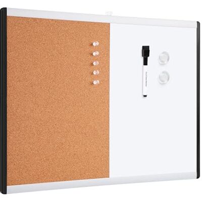 Amazon Rechteckig Magnetisches Whiteboard, Doppel-Pinnwand, Kunststoff / Aluminiumrahmen, trocken abwischbar, 58 x 43 cm, Weiß, Gelb Amazon Rechteckig Magnetisches Whiteboard, Doppel-Pinnwand, Kunststoff / Aluminiumrahmen, trocken abwischbar, 58 x 43 cm, Weiß, Gelb