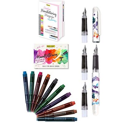 Online Handlettering 2 Go Schönschreib-Set Sketchy, inkl. 1,4 mm Kalligraphie Füller, drei Federstärken, 10x bunte Kombi-Patronen, inkl. Booklet mit Übungen Online Handlettering 2 Go Schönschreib-Set Sketchy, inkl. 1,4 mm Kalligraphie Füller, drei Federstärken, 10x bunte Kombi-Patronen, inkl. Booklet mit Übungen