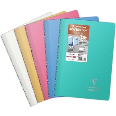 Clairefontaine 376741C Heft Koverbook A4 80 Blatt liniert farbig sortiert Clairefontaine 376741C Heft Koverbook A4 80 Blatt liniert farbig sortiert