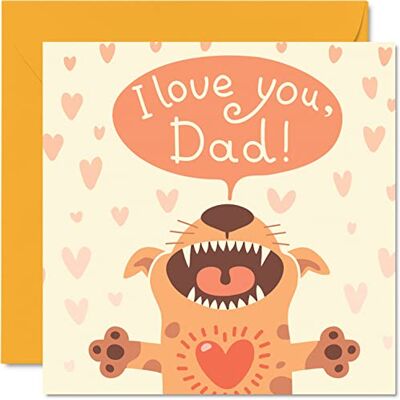 Stuff4 Vatertagskarten für Papa vom Hund – I Love You Dad – Happy Birthday Karte für Papa vom Hund, Vatertagsgeschenk, 145 mm x 145 mm, Vatertags-Grußkarten, Geschenk für Papa Stuff4 Vatertagskarten für Papa vom Hund – I Love You Dad – Happy Birthday Karte für Papa vom Hund, Vatertagsgeschenk, 145 mm x 145 mm, Vatertags-Grußkarten, Geschenk für Papa