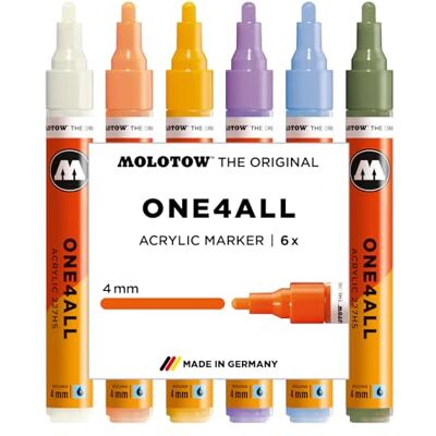 Molotow One4All 227HS Acryl Marker Pastel Modern Set, 6 Stück sortiert Molotow One4All 227HS Acryl Marker Pastel Modern Set, 6 Stück sortiert