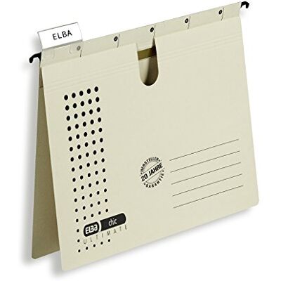 Elba Hängehefter chic für A4, aus Karton, chamois, 25er Pack Elba Hängehefter chic für A4, aus Karton, chamois, 25er Pack