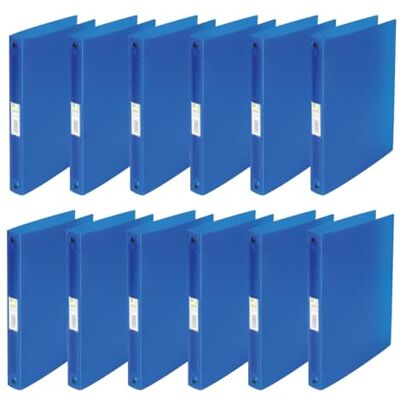 Q-Connect KF02905 Ringbuch / 12 Stück/ A4 4-Ring 25 mm/Farbe: Blau Transparent/aus Starkem Transluzente PP-Folie / 31 mm Rücken/Ringhefter Plastik/Ringordner Schmal Dünne Ordner Q-Connect KF02905 Ringbuch / 12 Stück/ A4 4-Ring 25 mm/Farbe: Blau Transparent/aus Starkem Transluzente PP-Folie / 31 mm Rücken/Ringhefter Plastik/Ringordner Schmal Dünne Ordner