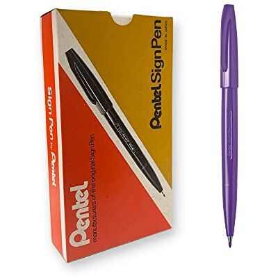 Pentel S520-V Sign Pen Faserschreiber, 0,8 mm Strichstärke, violett, 12er Pack Pentel S520-V Sign Pen Faserschreiber, 0,8 mm Strichstärke, violett, 12er Pack