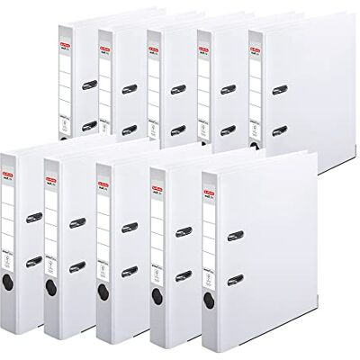 Herlitz Ordner A4 maX.file protect +, A4, 5 cm Rückenbreite, Weiß, Kunststoffbeschichtung, Einsteckrückenschild, Kantenschutz innen und außen, 10 Stück Herlitz Ordner A4 maX.file protect +, A4, 5 cm Rückenbreite, Weiß, Kunststoffbeschichtung, Einsteckrückenschild, Kantenschutz innen und außen, 10 Stück