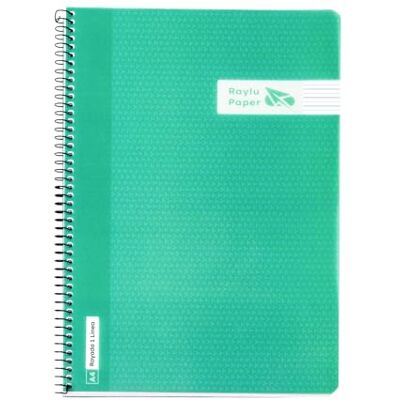 RAYLU PAPER Packung mit A4-Notizbüchern mit Spiralbindung und stabilem Deckel aus Polypropylen, 80 Blatt, 90 g, buntes Notizbuch für Unterlagen, Studium, Büro und Universität (Grün, horizontal) RAYLU PAPER Packung mit A4-Notizbüchern mit Spiralbindung und stabilem Deckel aus Polypropylen, 80 Blatt, 90 g, buntes Notizbuch für Unterlagen, Studium, Büro und Universität (Grün, horizontal)