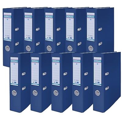 DONAU Master Ordner Breit 10er Pack/DIN A4 / 7,5 cm / 10 Stück/Navy Blau/Kunststoffbezug PP/Carton Papier Schlitzordner Büroordner Aktenordner Ringordner/Grünen Punkt DONAU Master Ordner Breit 10er Pack/DIN A4 / 7,5 cm / 10 Stück/Navy Blau/Kunststoffbezug PP/Carton Papier Schlitzordner Büroordner Aktenordner Ringordner/Grünen Punkt