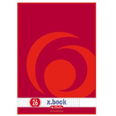 Herlitz Schulblock x.book A4, Lineatur 26, 50 Blatt, weißer Rand außen, 10 Stück Herlitz Schulblock x.book A4, Lineatur 26, 50 Blatt, weißer Rand außen, 10 Stück