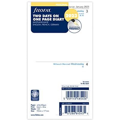 Filofax Terminplaner 2023, 2 Tage pro Seite, 3 Sprachen Filofax Terminplaner 2023, 2 Tage pro Seite, 3 Sprachen