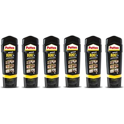 Pattex Repair 100% Alleskleber, starker Kleber für den Innen- und Außenbereich, Klebstoff zur Reparatur verschiedene Materialien, 6x100g, Transparent, 6 Stück Pattex Repair 100% Alleskleber, starker Kleber für den Innen- und Außenbereich, Klebstoff zur Reparatur verschiedene Materialien, 6x100g, Transparent, 6 Stück