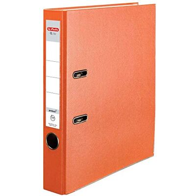 Herlitz ® Ordner Q.file Rücken 5 cm PP-Folie Büroorganizer für A4 Dokumente Wechseletikett Hebelmechanik mit Druckleiste Aufnahme von 350 Blatt orange Herlitz ® Ordner Q.file Rücken 5 cm PP-Folie Büroorganizer für A4 Dokumente Wechseletikett Hebelmechanik mit Druckleiste Aufnahme von 350 Blatt orange