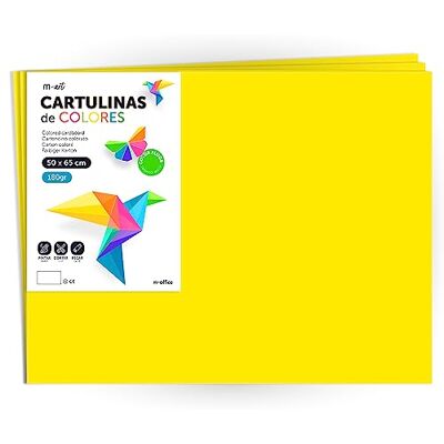 M-OFFICE Große fluoreszierende gelbe Pappe - 50x65 cm - Bastelpapier M-OFFICE Große fluoreszierende gelbe Pappe - 50x65 cm - Bastelpapier