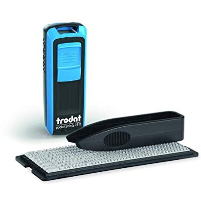 Trodat Pocket Printy 9511 Typomatic – Stempel mit Buchstaben zum Selber Setzen, 3-Zeilig Trodat Pocket Printy 9511 Typomatic – Stempel mit Buchstaben zum Selber Setzen, 3-Zeilig