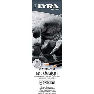 LYRA Rembrandt Art Design Graphit-Bleistifte, Zeichenset, 6 Härtegrade im Metalletui, verschiedene Farben LYRA Rembrandt Art Design Graphit-Bleistifte, Zeichenset, 6 Härtegrade im Metalletui, verschiedene Farben