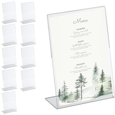 Relaxdays Tischaufsteller 10er Set, A5 Aufsteller, Thekenaufsteller Menükarten, Werbung & Hochzeit, Acryl, transparent Relaxdays Tischaufsteller 10er Set, A5 Aufsteller, Thekenaufsteller Menükarten, Werbung & Hochzeit, Acryl, transparent