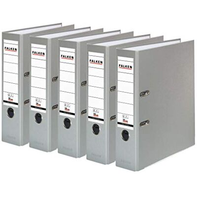 FALKEN 5x PP-Color Kunststoff-Ordner 8 cm breit DIN A4 grau FALKEN 5x PP-Color Kunststoff-Ordner 8 cm breit DIN A4 grau