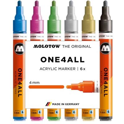 Molotow One4All 227HS Acryl Marker Metallic Set, 6 Stück sortiert Molotow One4All 227HS Acryl Marker Metallic Set, 6 Stück sortiert