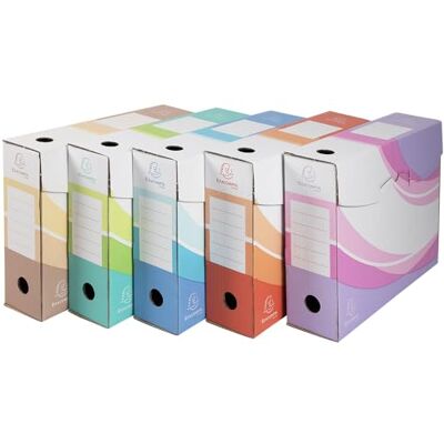 Exacompta Ref. 79530E 8 Packungen mit 5 Archivboxen im Kraftpapierinneren Rücken 80 mm Maße 25 x 35 cm A4 verschiedene Farben, Beige, Blau, Rosa, Rot und Grün Lieferung erfolgt flach Exacompta Ref. 79530E 8 Packungen mit 5 Archivboxen im Kraftpapierinneren Rücken 80 mm Maße 25 x 35 cm A4 verschiedene Farben, Beige, Blau, Rosa, Rot und Grün Lieferung erfolgt flach