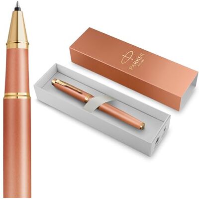 Parker IM Writing Rituals Tintenroller Gehäuse in lebhaftem Orange mit Farbverlauf und goldenen Zierteilen feine Spitze schwarze Tinte Geschenkbox Parker IM Writing Rituals Tintenroller Gehäuse in lebhaftem Orange mit Farbverlauf und goldenen Zierteilen feine Spitze schwarze Tinte Geschenkbox