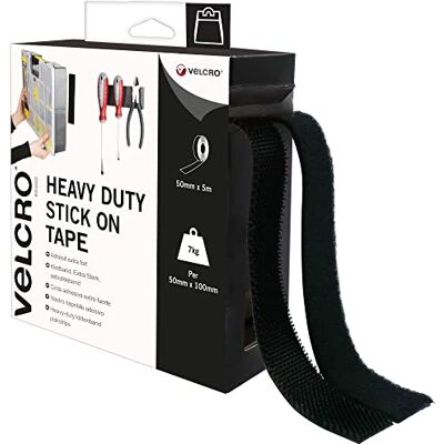 VELCRO Brand VELCRO Marke Klettband Selbstklebend Zuschneidbares industrielles extra starkes doppelseitiges selbstklebendes Klettband mit Klettverschluss Schwarz 50 mm x 5 m VELCRO Brand VELCRO Marke Klettband Selbstklebend Zuschneidbares industrielles extra starkes doppelseitiges selbstklebendes Klettband mit Klettverschluss Schwarz 50 mm x 5 m
